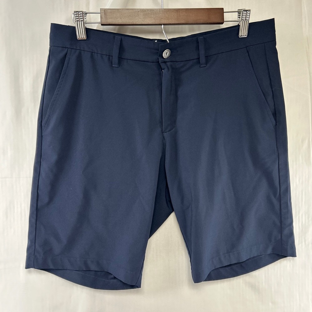 Primo Golf Shorts Mens 34 Navy Blue 9 Inch Inseam Performance Stretch